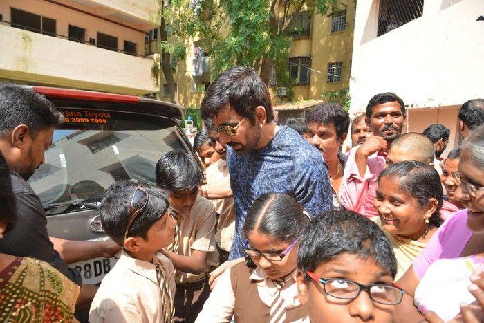 Raja The Great Movie Team at Devnar School Photos