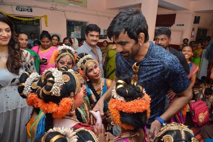 Raja The Great Movie Team at Devnar School Photos