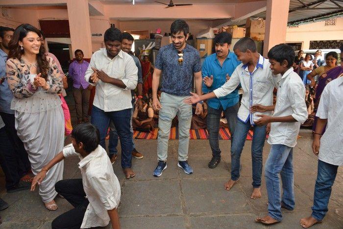 Raja The Great Movie Team at Devnar School Photos