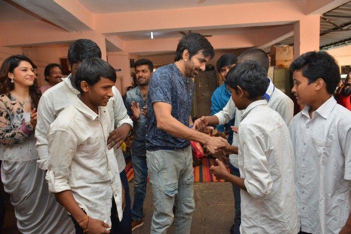 Raja The Great Movie Team at Devnar School Photos