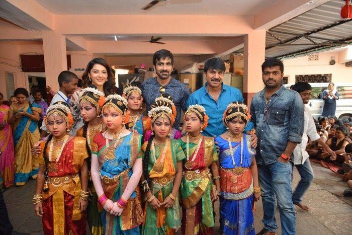 Raja The Great Movie Team at Devnar School Photos