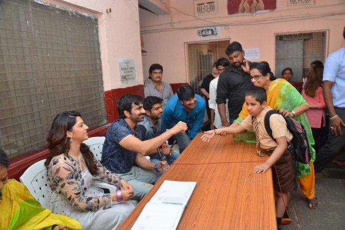Raja The Great Movie Team at Devnar School Photos