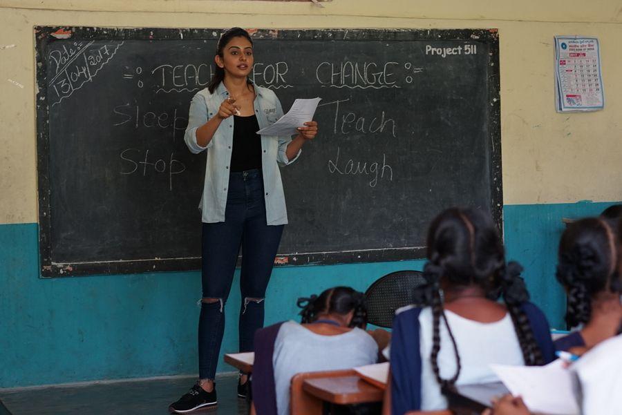 Rakul Preet Singh Volunteers with Teach For Change