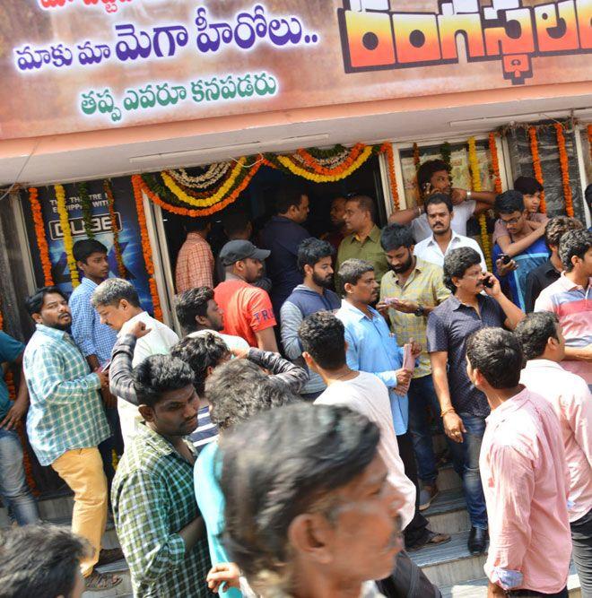 Rangasthalam hungama at Sudarshan theater & RTC X Roads