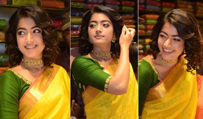 Rashmika Mandanna & Bithiri Sathi Participated in CMR Shopping Mall Opening