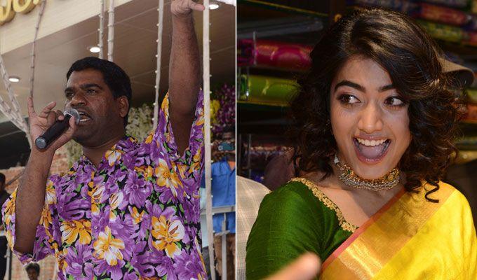 Rashmika Mandanna & Bithiri Sathi Participated in CMR Shopping Mall Opening
