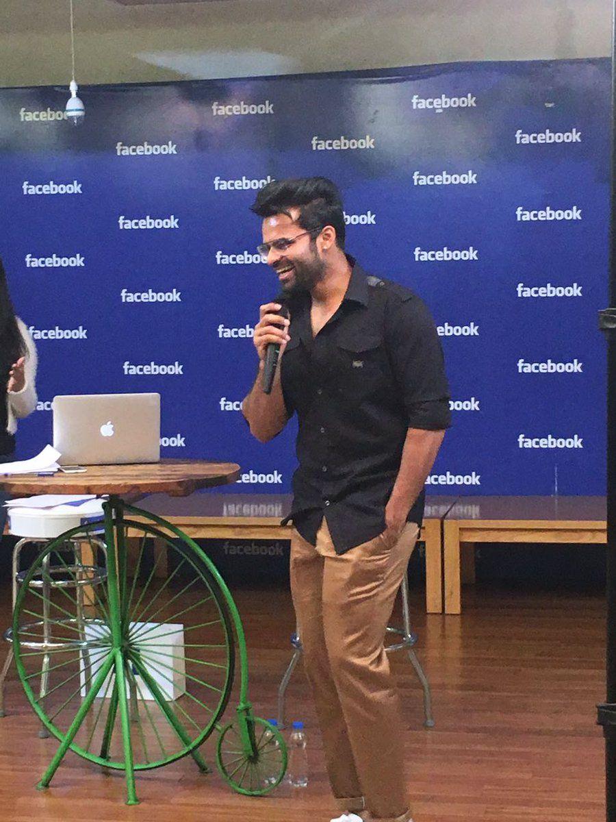 Sai Dharam Tej At Facebook Office During Winner Promotions