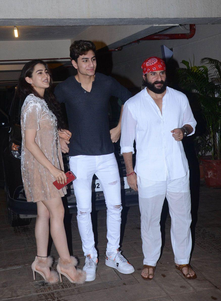 Saif Ali Khan Celebrates Birthday with Sara & Ibrahim Ali Khan