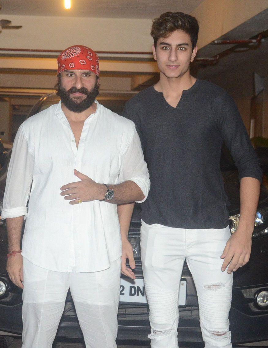 Saif Ali Khan Celebrates Birthday with Sara & Ibrahim Ali Khan