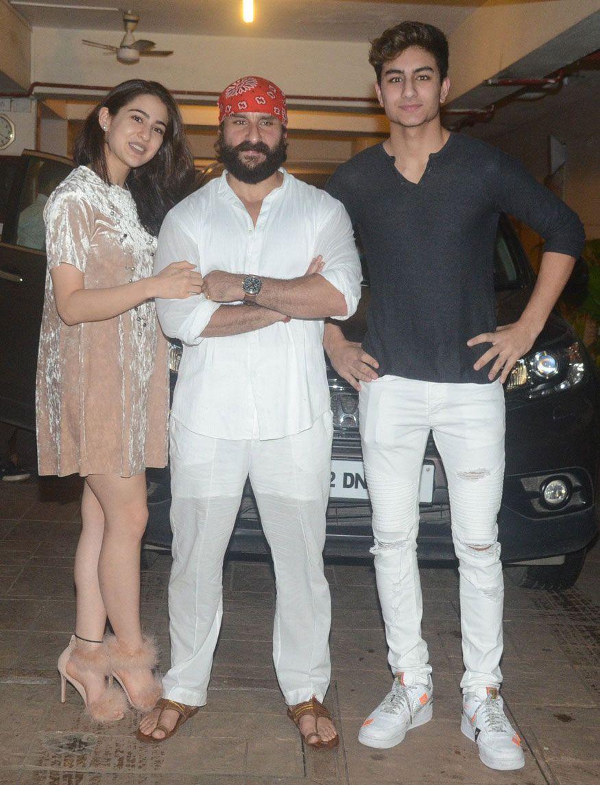 Saif Ali Khan Celebrates Birthday with Sara & Ibrahim Ali Khan