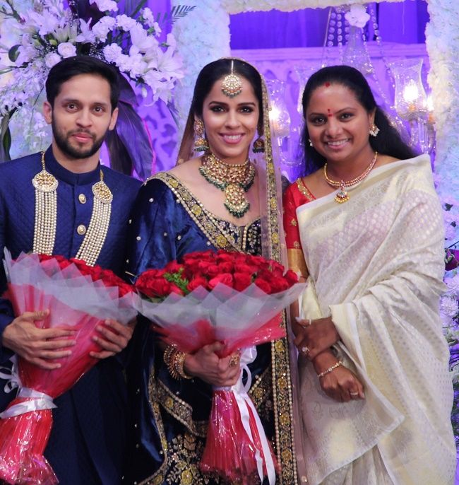 Saina Nehwal Parupalli Kashyap Wedding Reception Photos