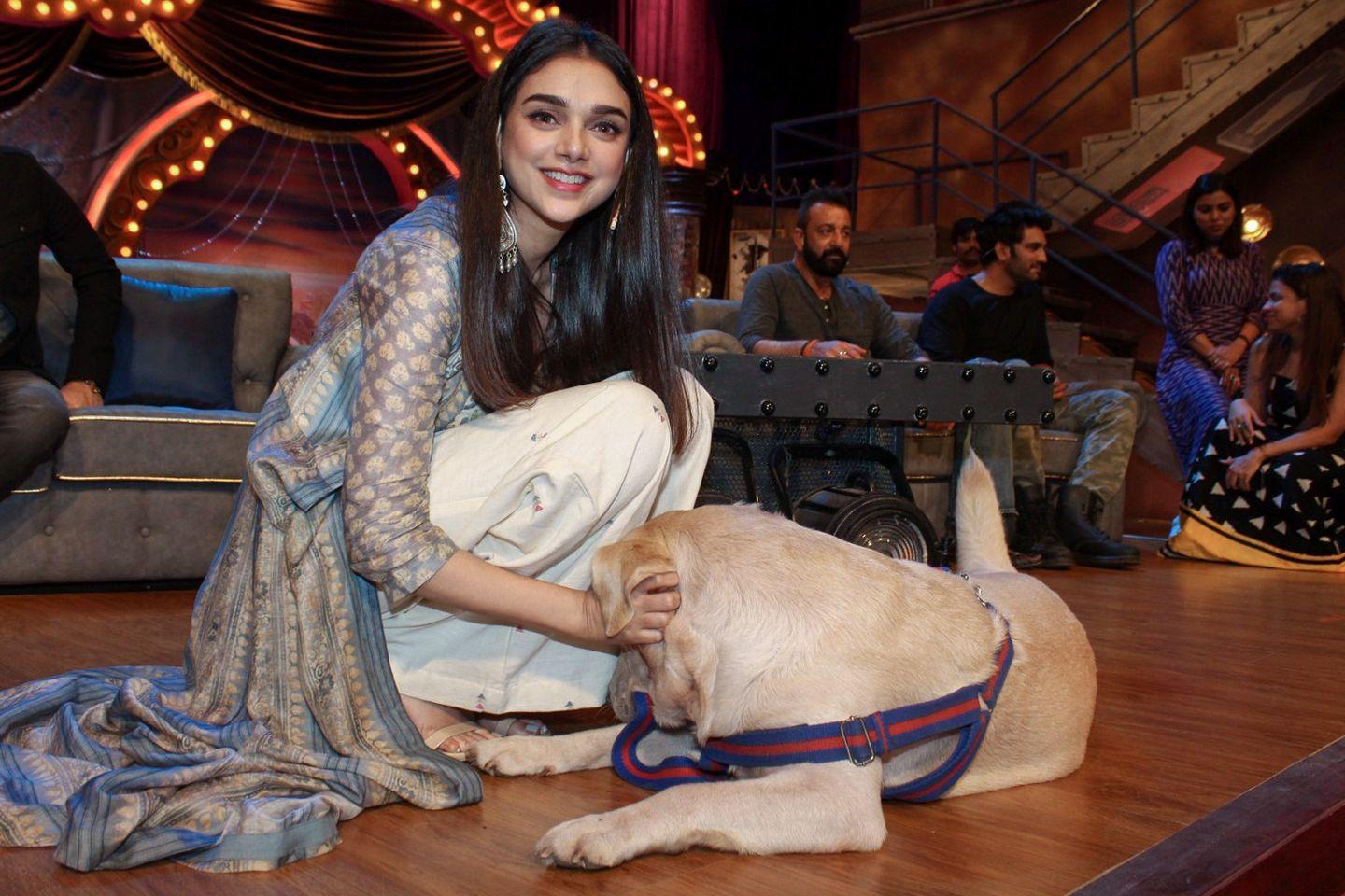 Sanjay Dutt & Aditi Rao Hydari at Bhoomi Promotions on the sets of “The Drama Company”