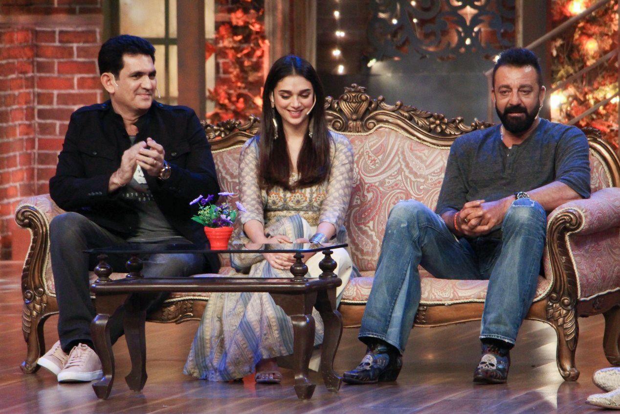 Sanjay Dutt & Aditi Rao Hydari at Bhoomi Promotions on the sets of “The Drama Company”