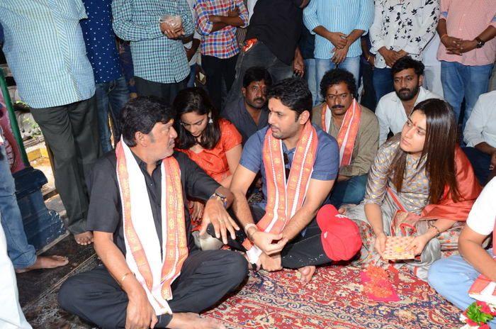 Srinivasa Kalyanam Movie Team at Vijayawada Durga Temple