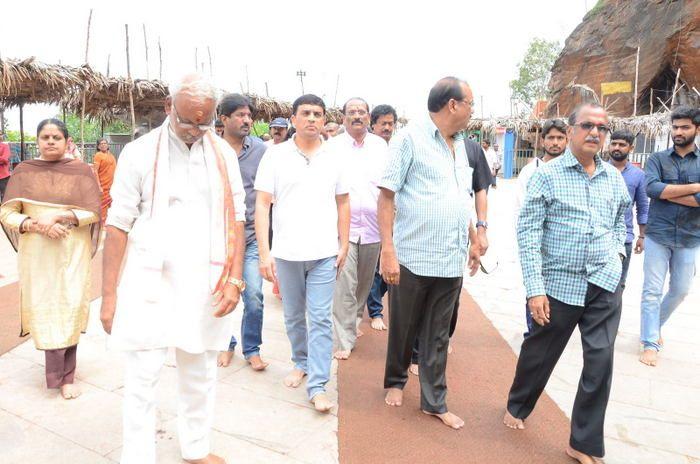 Srinivasa Kalyanam Movie Team at Vijayawada Durga Temple