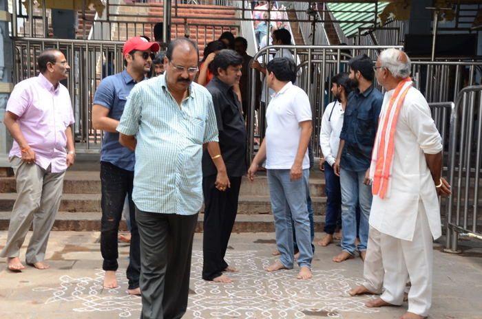 Srinivasa Kalyanam Movie Team at Vijayawada Durga Temple