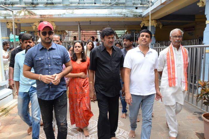 Srinivasa Kalyanam Movie Team at Vijayawada Durga Temple