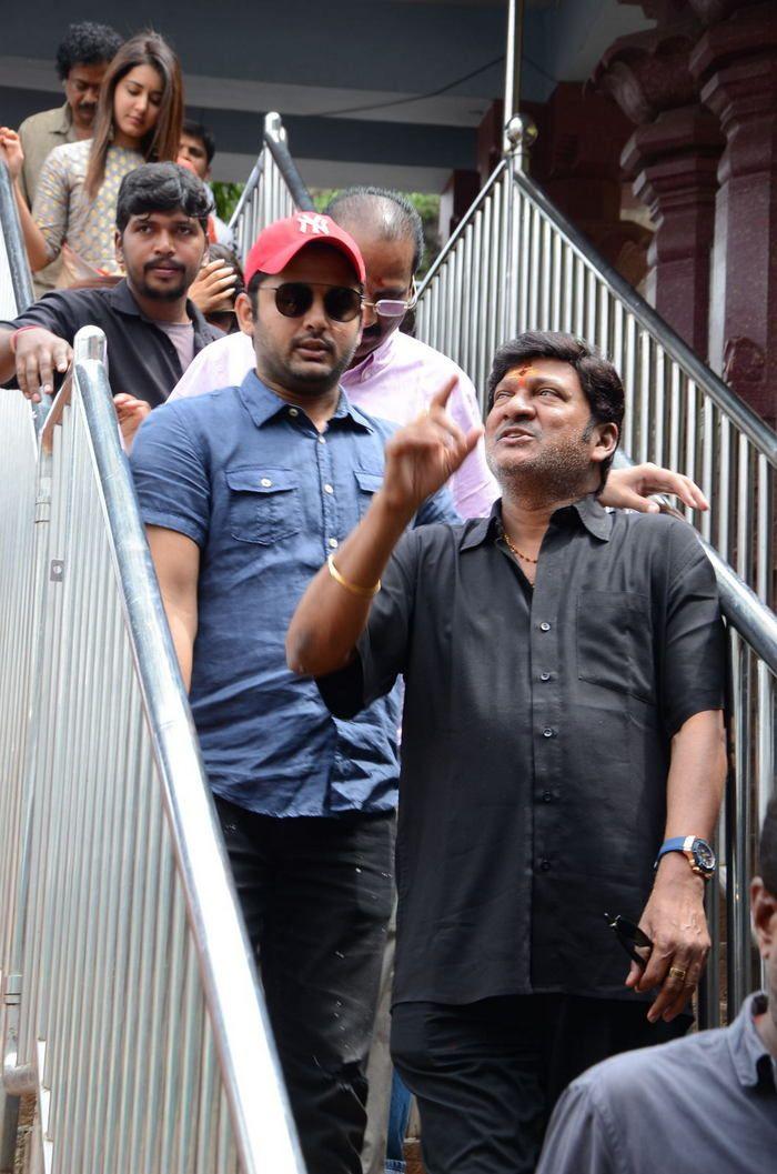 Srinivasa Kalyanam Movie Team at Vijayawada Durga Temple