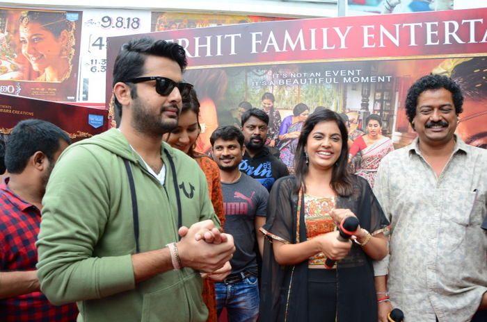 Srinivasa Kalyanam Movie team visits Arjun Theater Photos