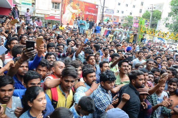 Srinivasa Kalyanam Movie team visits Arjun Theater Photos