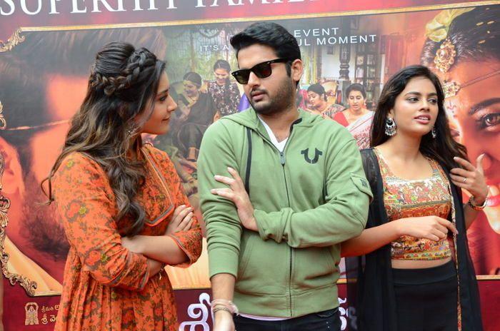 Srinivasa Kalyanam Movie team visits Arjun Theater Photos