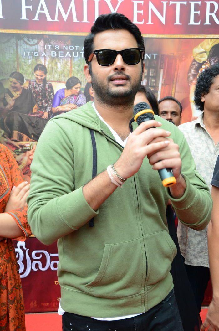 Srinivasa Kalyanam Movie team visits Arjun Theater Photos