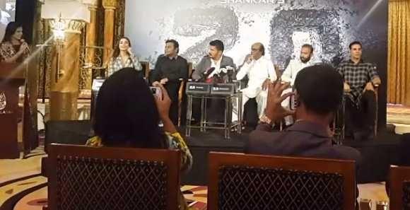 Superstar Rajinikanth 2.0 Press Meet in Dubai Photos