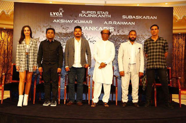 Superstar Rajinikanth 2.0 Press Meet in Dubai Photos