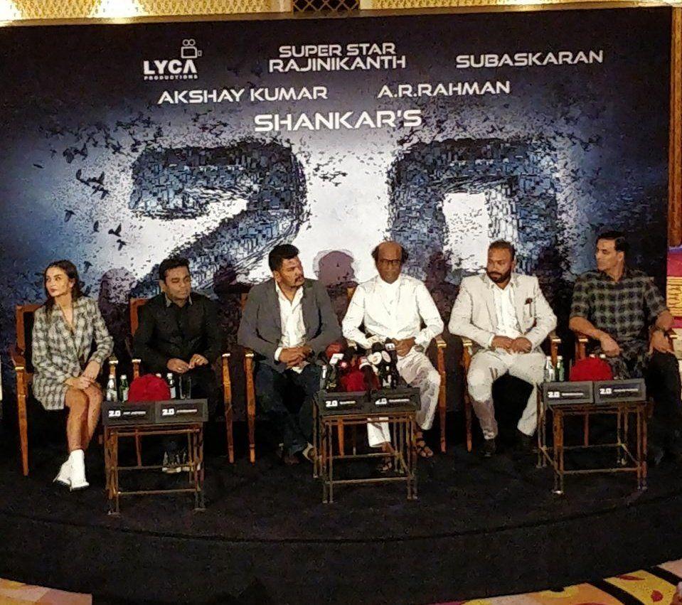 Superstar Rajinikanth 2.0 Press Meet in Dubai Photos