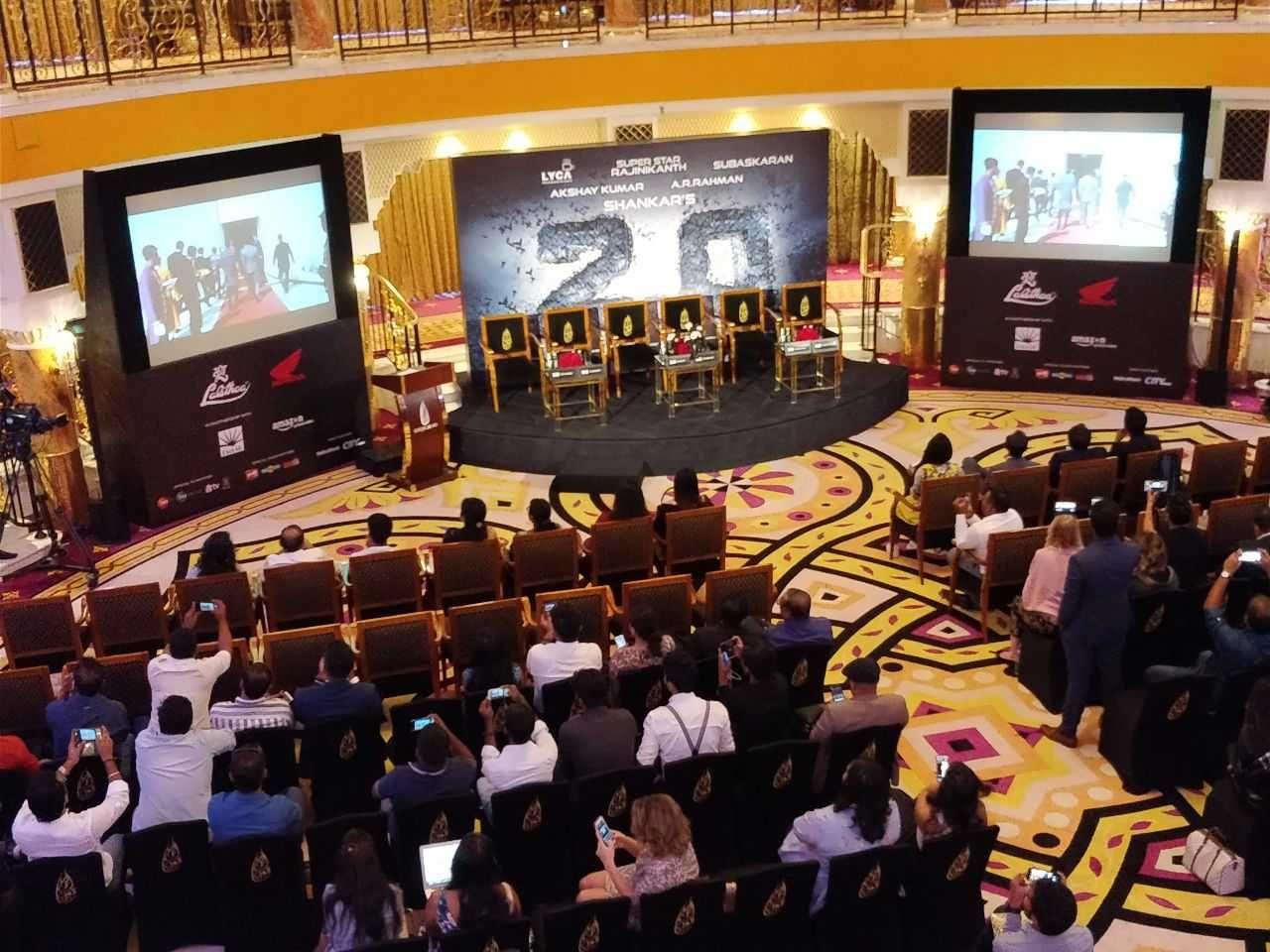 Superstar Rajinikanth 2.0 Press Meet in Dubai Photos