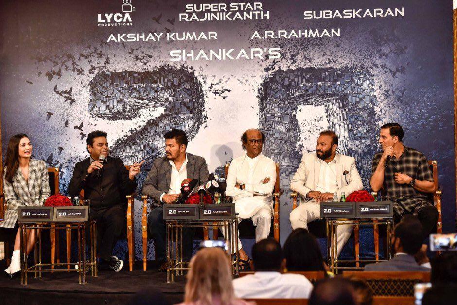 Superstar Rajinikanth 2.0 Press Meet in Dubai Photos