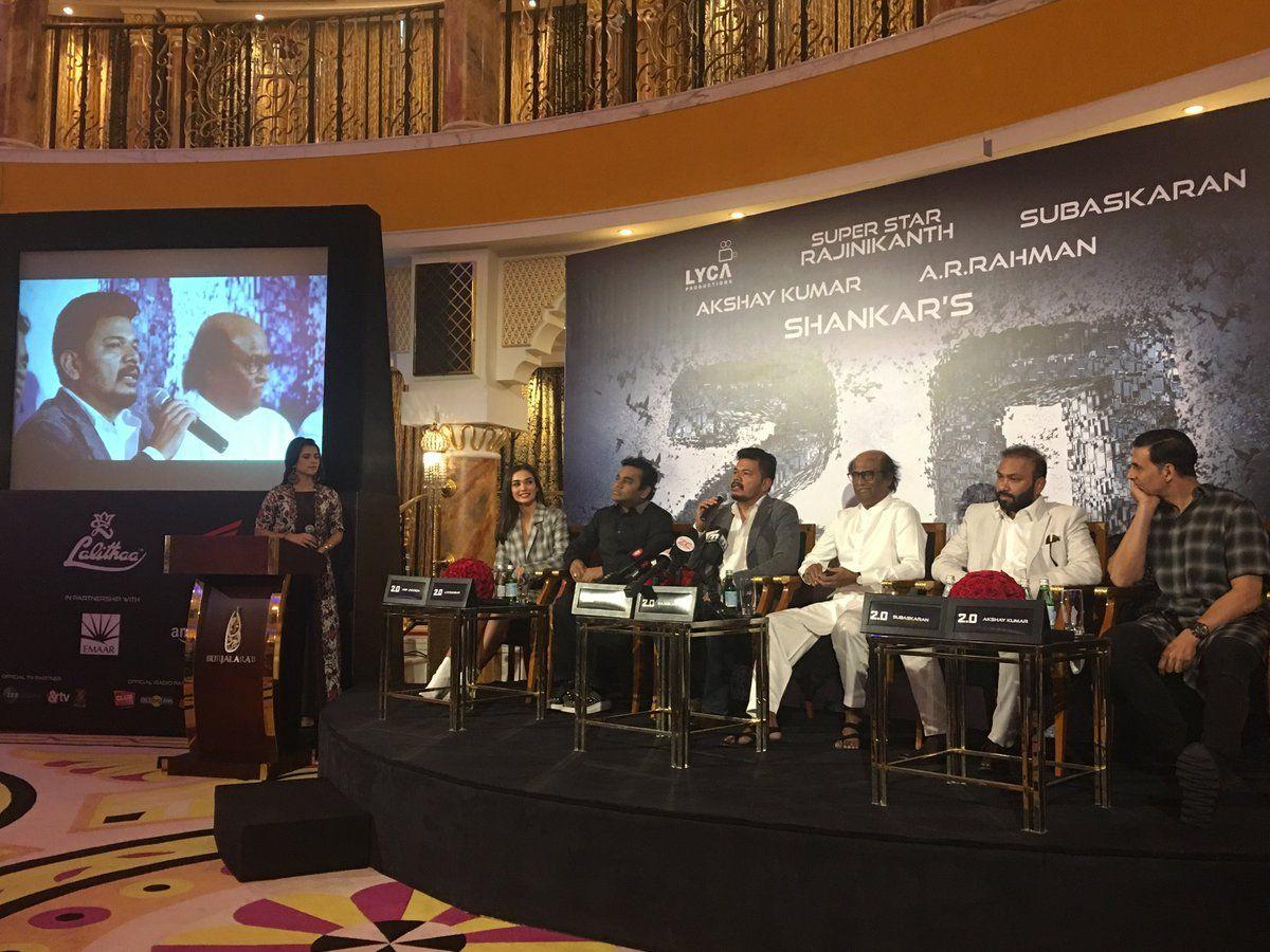 Superstar Rajinikanth 2.0 Press Meet in Dubai Photos