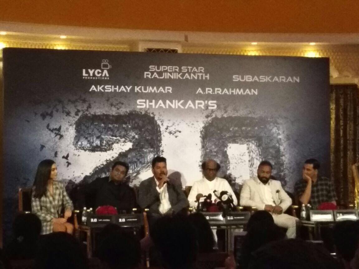 Superstar Rajinikanth 2.0 Press Meet in Dubai Photos
