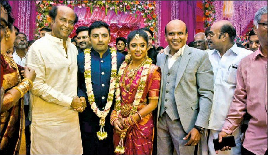 Superstar Rajinikanth At Vaagai Chandrasekar‘s Daughter Wedding Reception