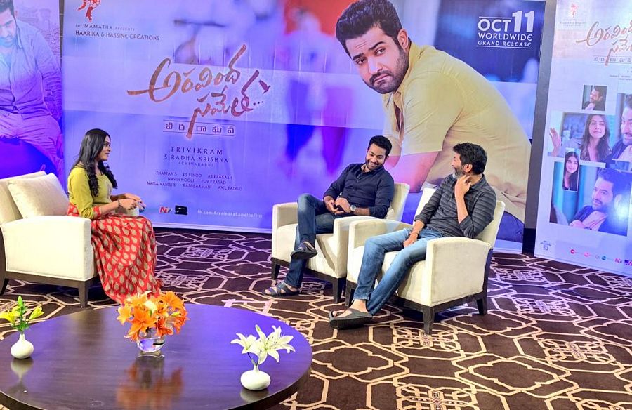 Tarak & Trivikram for Aravinda Promotion Photos