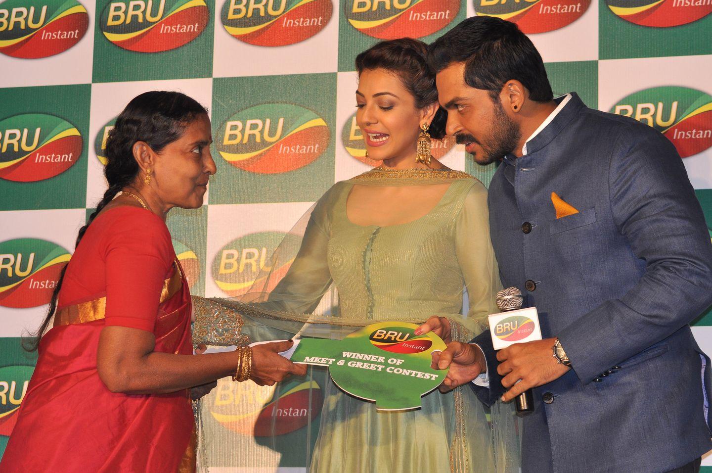 Actor Karthi and kajal Launch in bru Photos