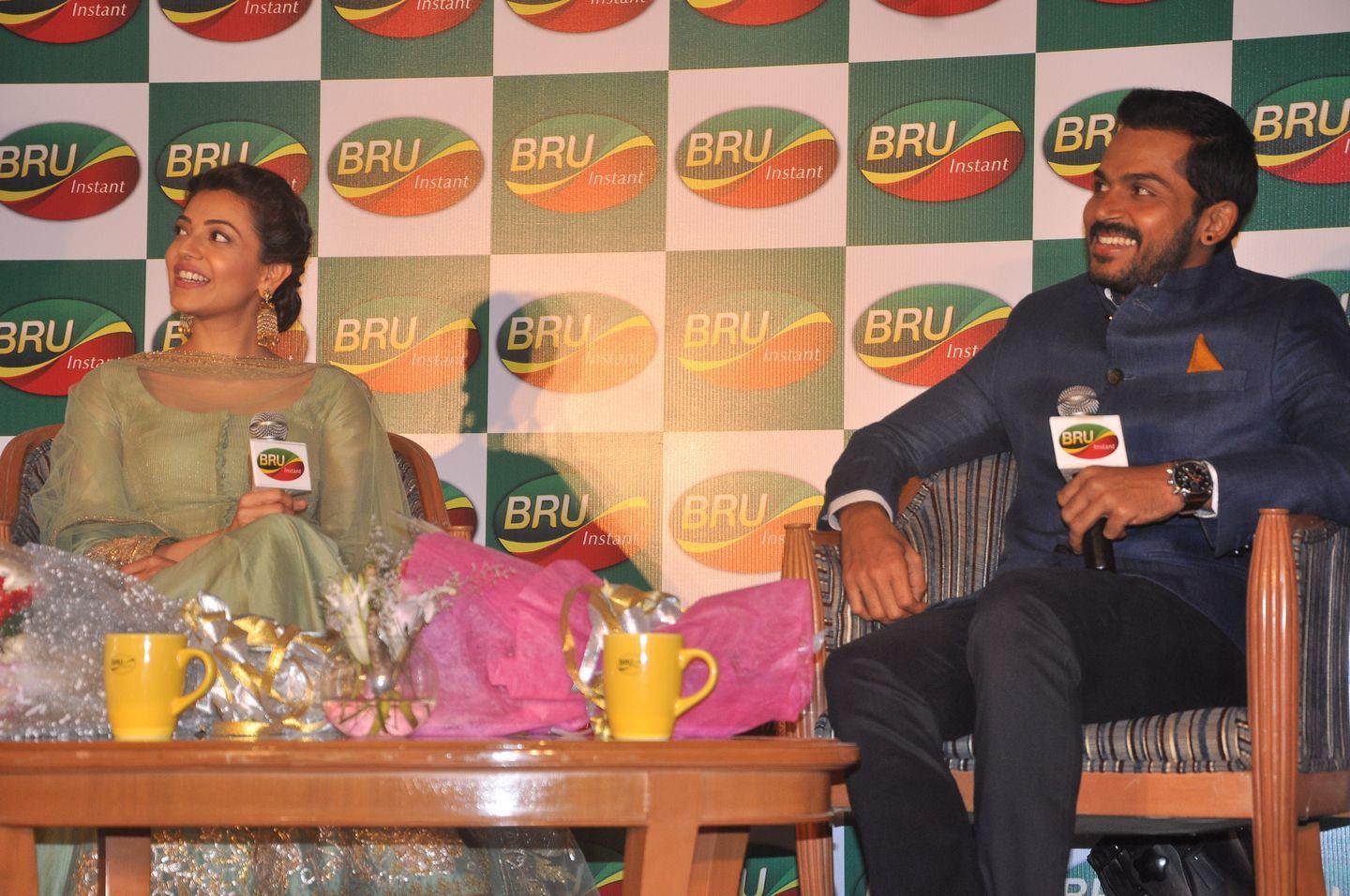 Actor Karthi and kajal Launch in bru Photos