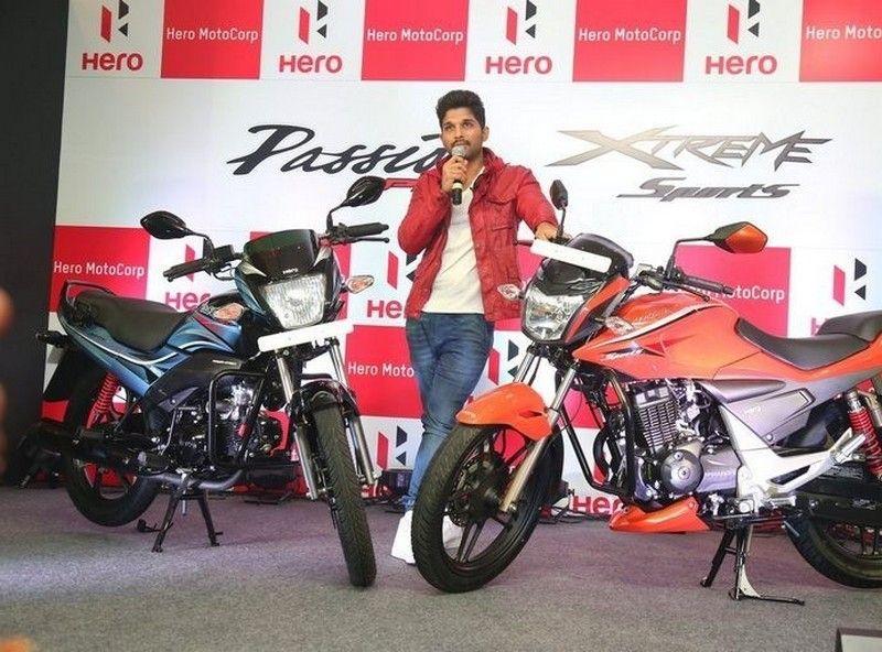 Allu Arjun launches Hero Motocorp Bike Photos