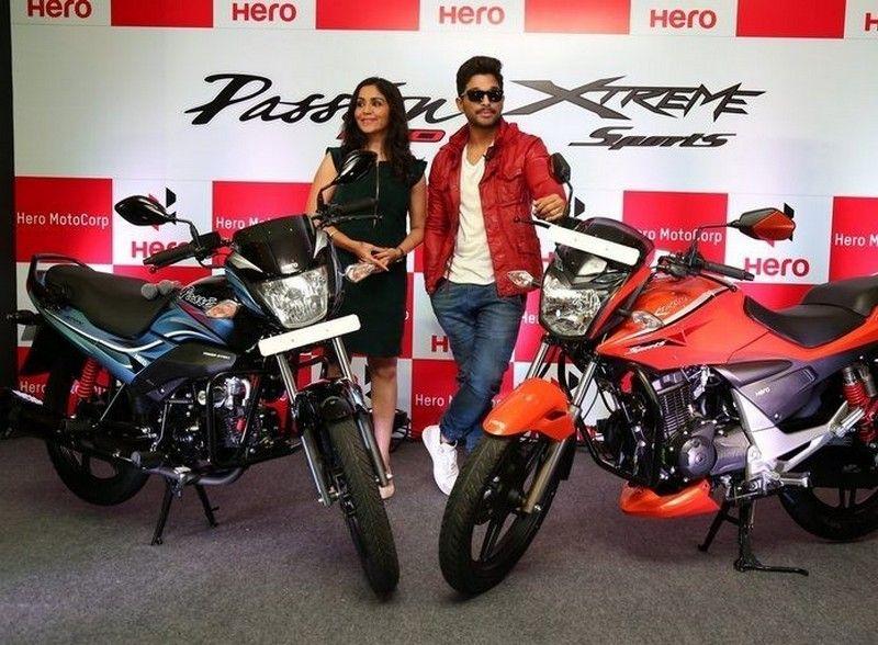 Allu Arjun launches Hero Motocorp Bike Photos