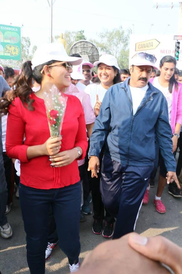 Balakrishna & Anjali at Breast Cancer Walk Photos