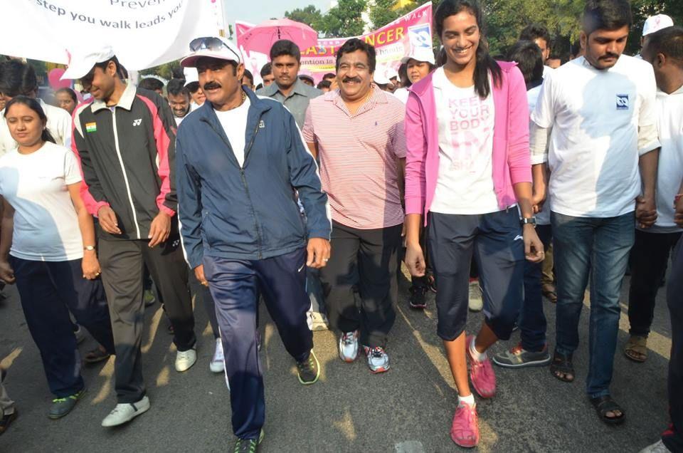 Balakrishna & Anjali at Breast Cancer Walk Photos