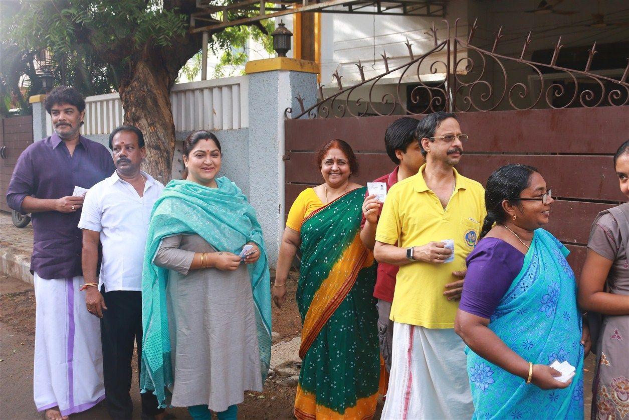 Celebrities Vote in Tamil Nadu Elections 2016 Photos