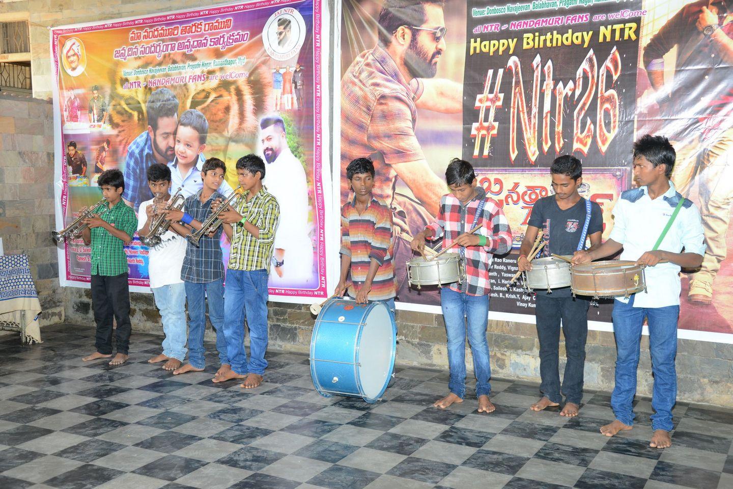 Fans NTR Birthday Celebrations at Don Bosco School Photos