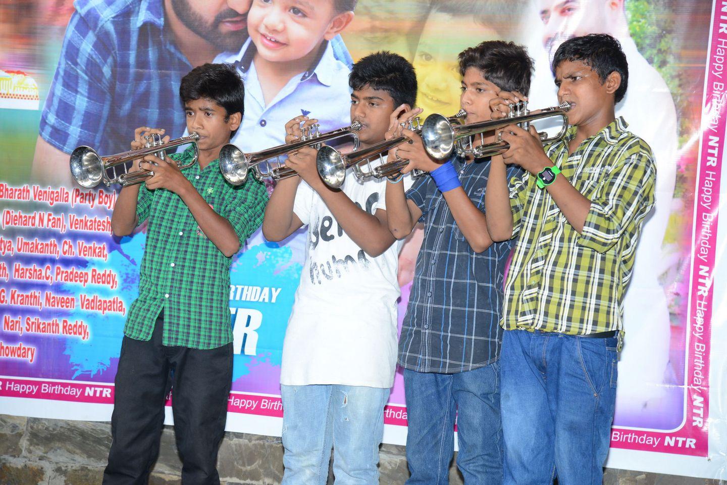 Fans NTR Birthday Celebrations at Don Bosco School Photos