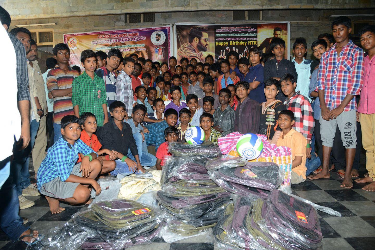 Fans NTR Birthday Celebrations at Don Bosco School Photos