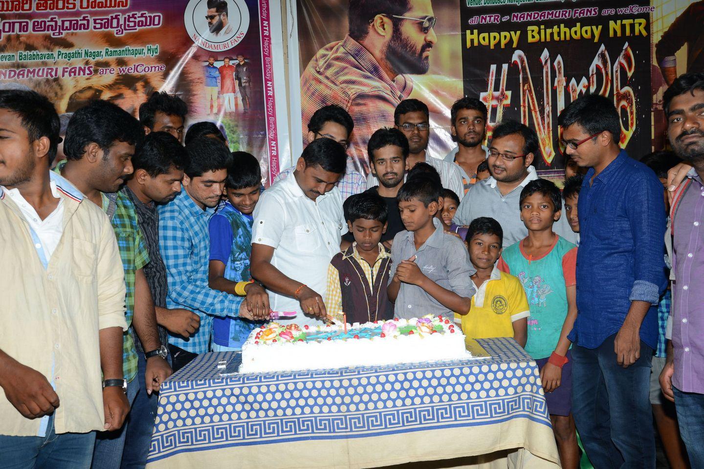 Fans NTR Birthday Celebrations at Don Bosco School Photos