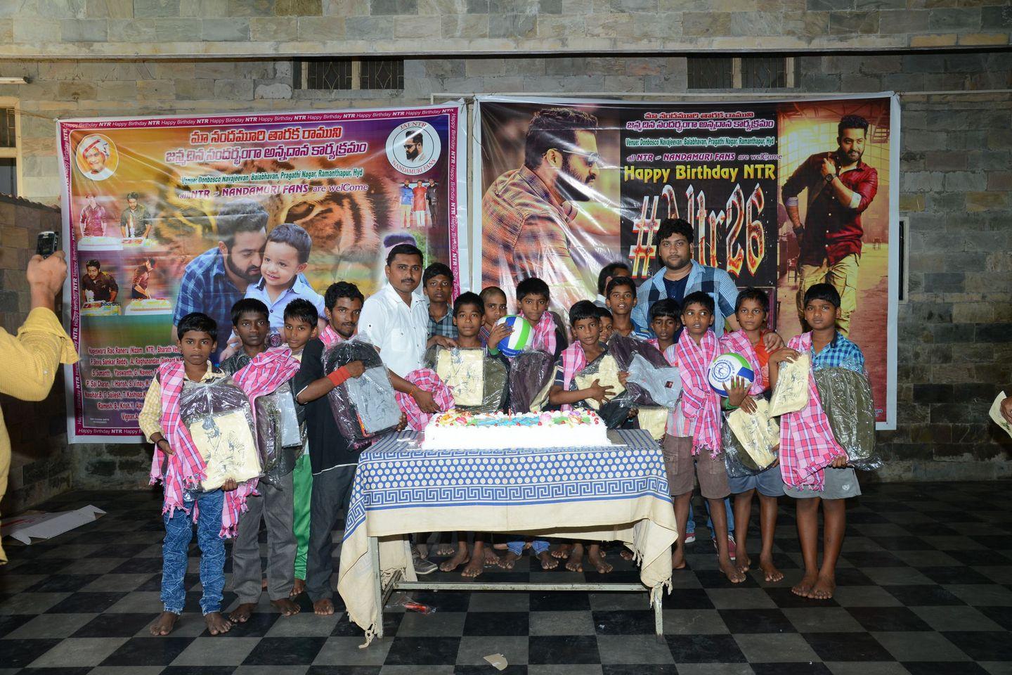 Fans NTR Birthday Celebrations at Don Bosco School Photos