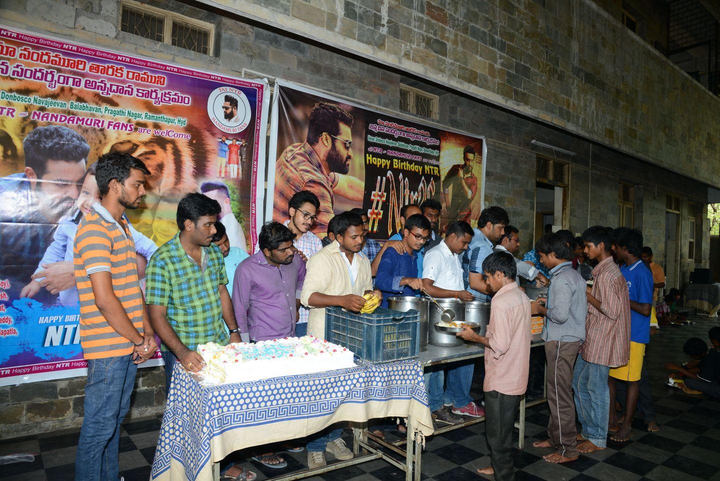 Fans NTR Birthday Celebrations at Don Bosco School Photos