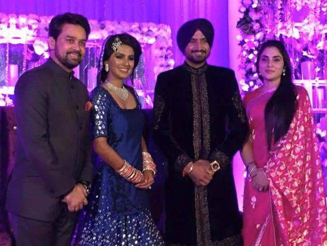 Harbhajan Singh & Geeta Basra's Wedding Reception Photos