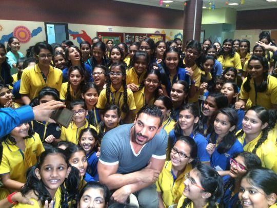 John Abraham Pics at His Humble Best At A School Event